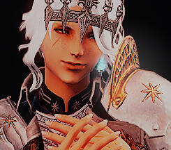 Onyx Back An image of a pink-haired woman, fluffy vulpine ears on display, eyeing the camera. She holds a blade up, behind her back. Geometric tattoos dashed with orange cover her.